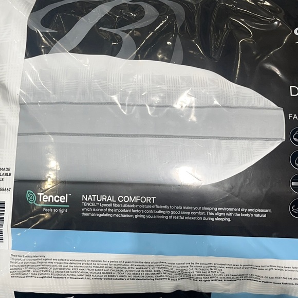 Beautyrest Black Luxurious Down Alternative Pillow, 2-Pack, Queen 400 Thread Ct - Picture 5 of 11